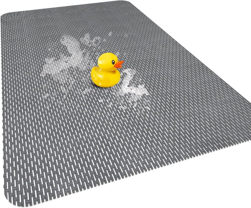 Yonala Extra Large Non Slip Shower Mat - 47.2" x 31.5" Anti Slip Shower Mat for Inside Shower, Trimmable PVC Shower Floor Mat for Shower Stall, Bathroom, Tub, Quick Drying Matt - Image 1